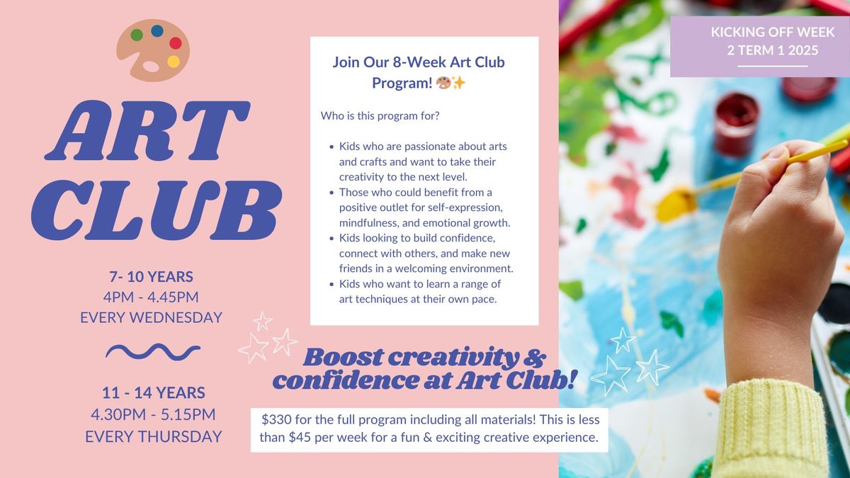 ART CLUB - Boost your child's creativity and confidence!