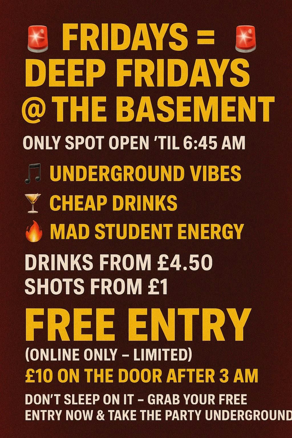 DEEP FRIDAYS - BASEMENT AFTER PARTIES \ud83c\udf89