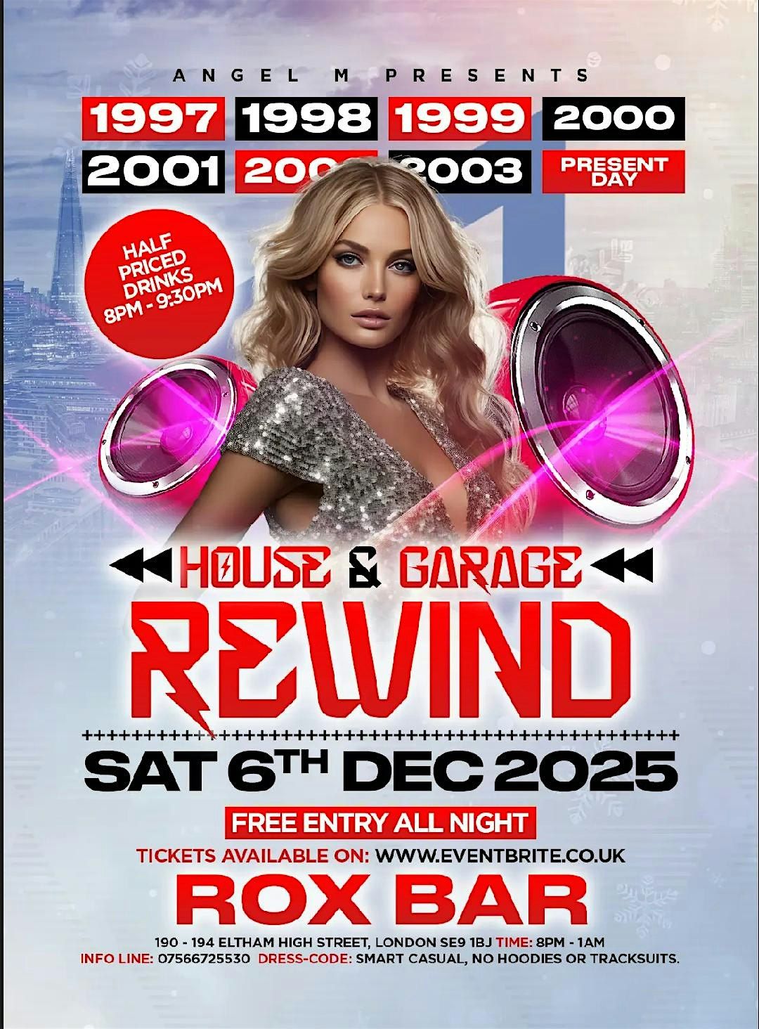 << HOUSE & GARAGE REWIND << (FREE ENTRY EVENT) @ROX BAR, ELTHAM, SE9.