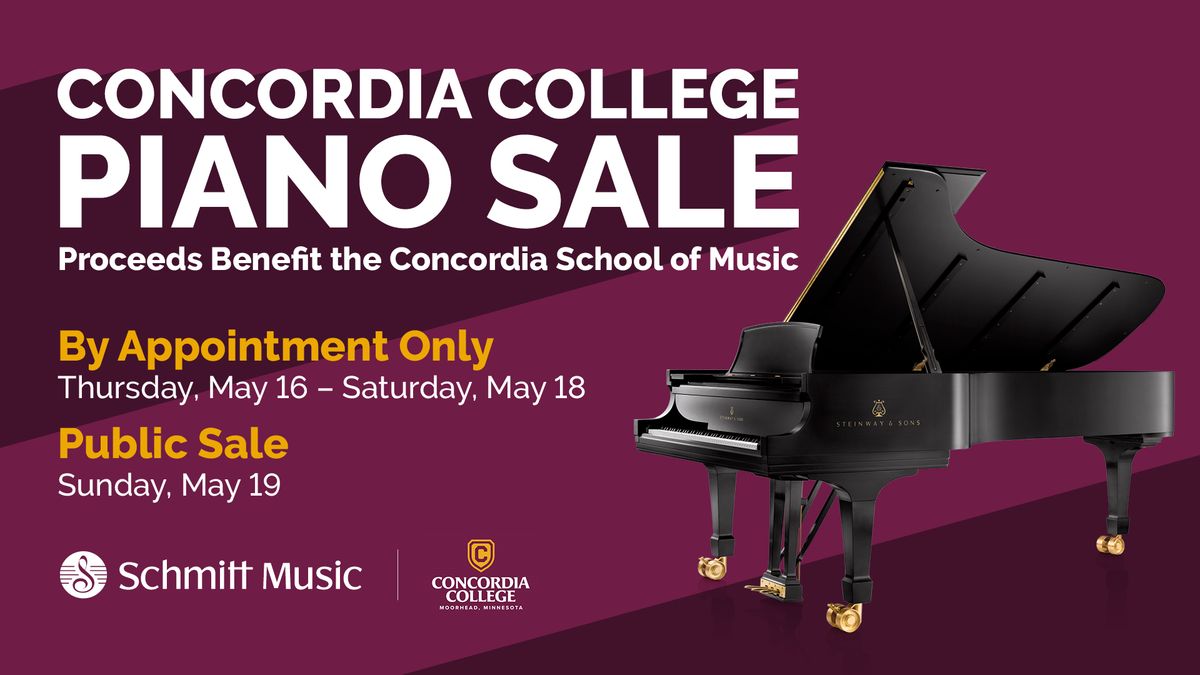 Concordia School of Music Piano Sale