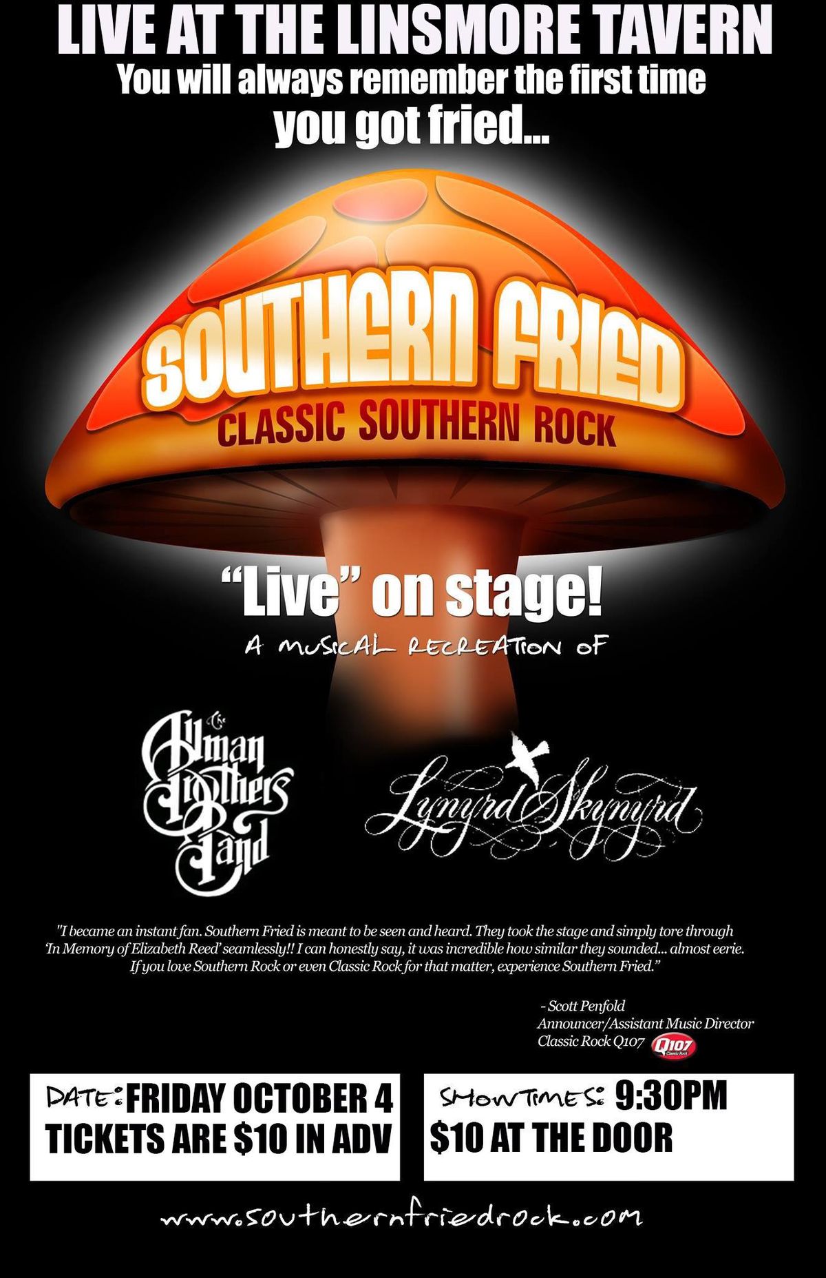 Southern Fried and their Tribute to Lynyrd Skynyrd, The Allman Brothers Band and Southern Rock Retur