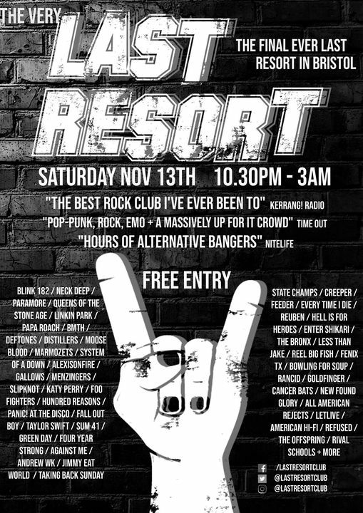 (The very) Last Resort BRS - FREE pop-punk, rock + emo party