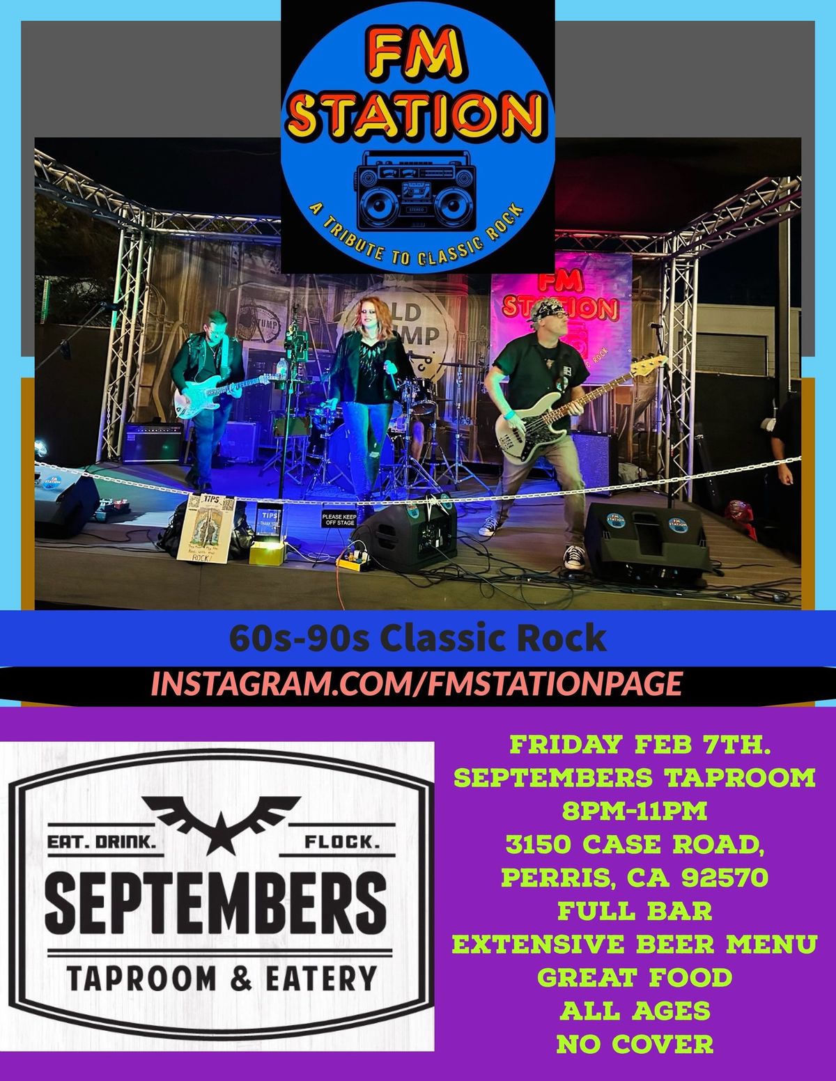 FM Station (A Tribute to 60s-90s Classic) first time in at Septembers Taproom in Perris, CA 