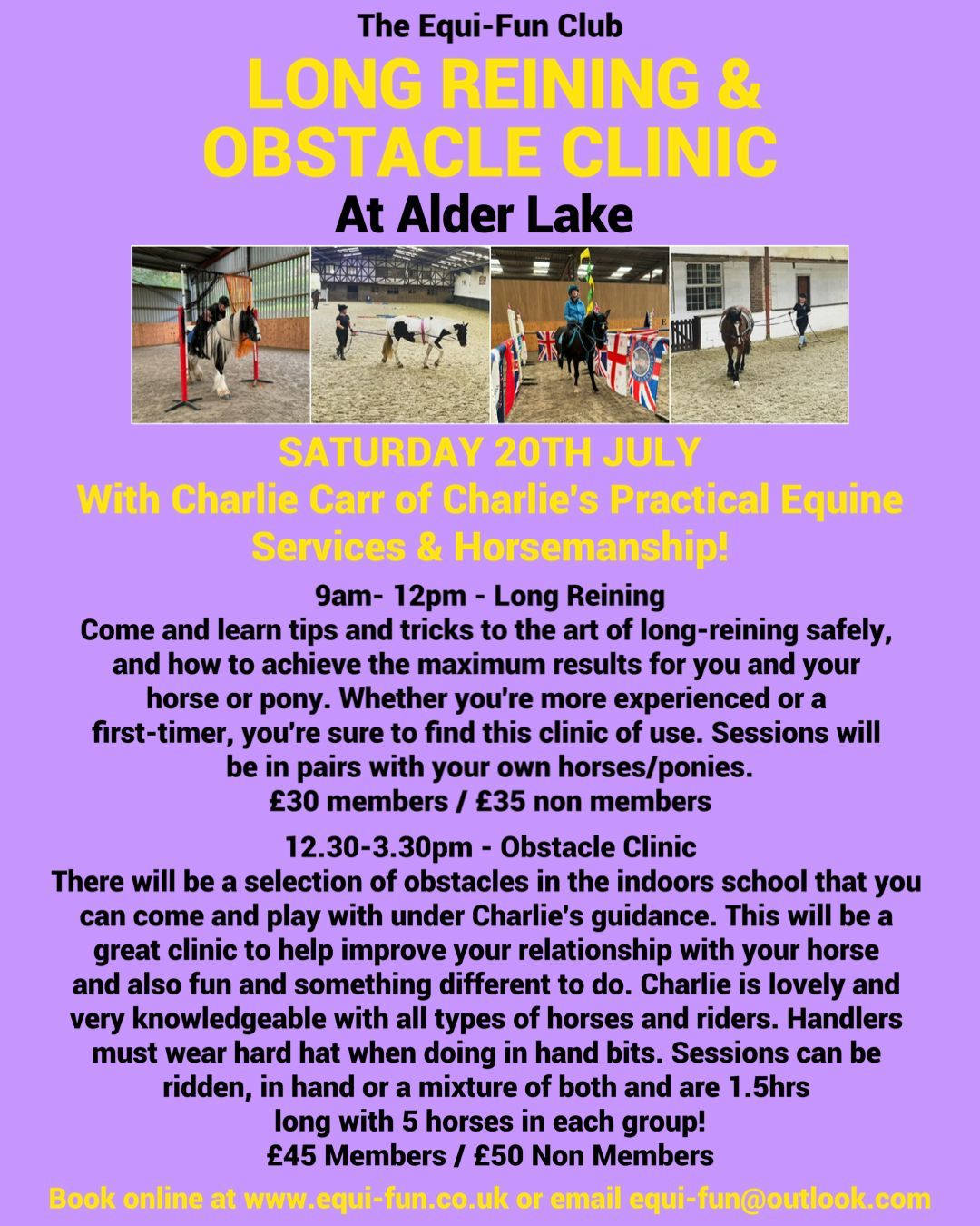 LONG REINING & OBSTACLE CLINIC OPEN TO ALL
