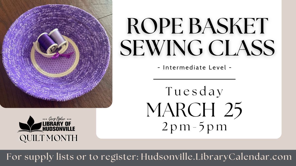 Rope Basket Sewing Class