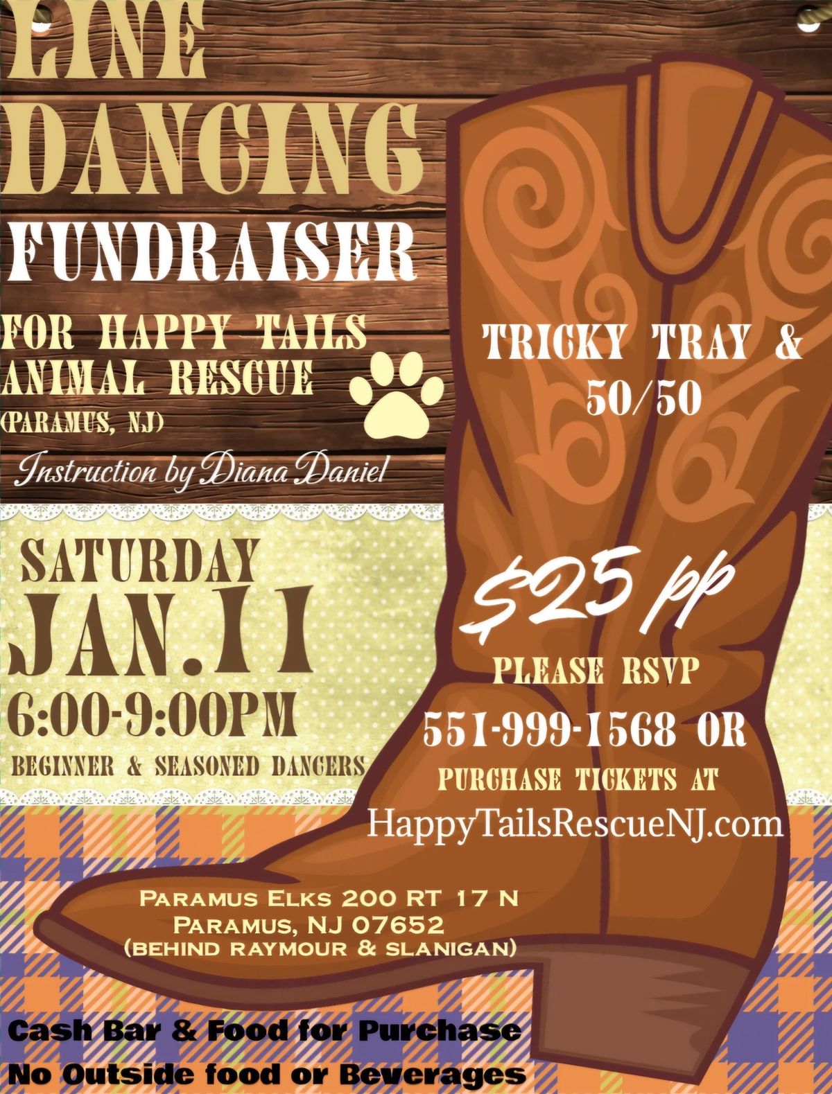 Line Dancing Fundraiser for Happy Tails Animal Rescue (Paramus NJ)