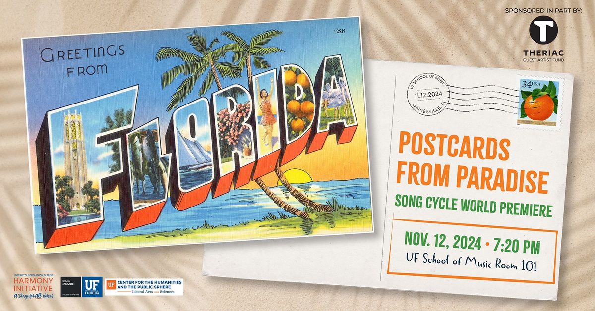 Song Cycle World Premiere \u2013 Greetings from Florida: Postcards from Paradise