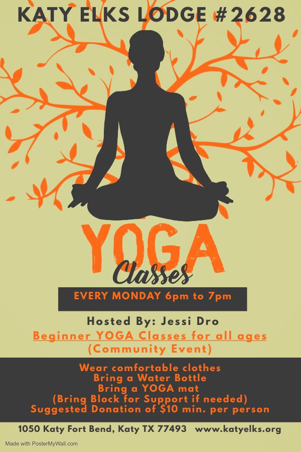 Community Yoga Every Monday (6pm to 7pm) Join Us!!