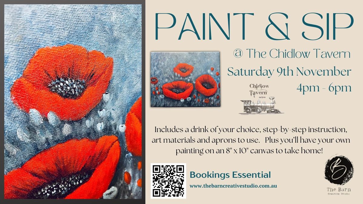 Paint & Sip @ The Chidlow Tavern: Poppies Mini Canvas