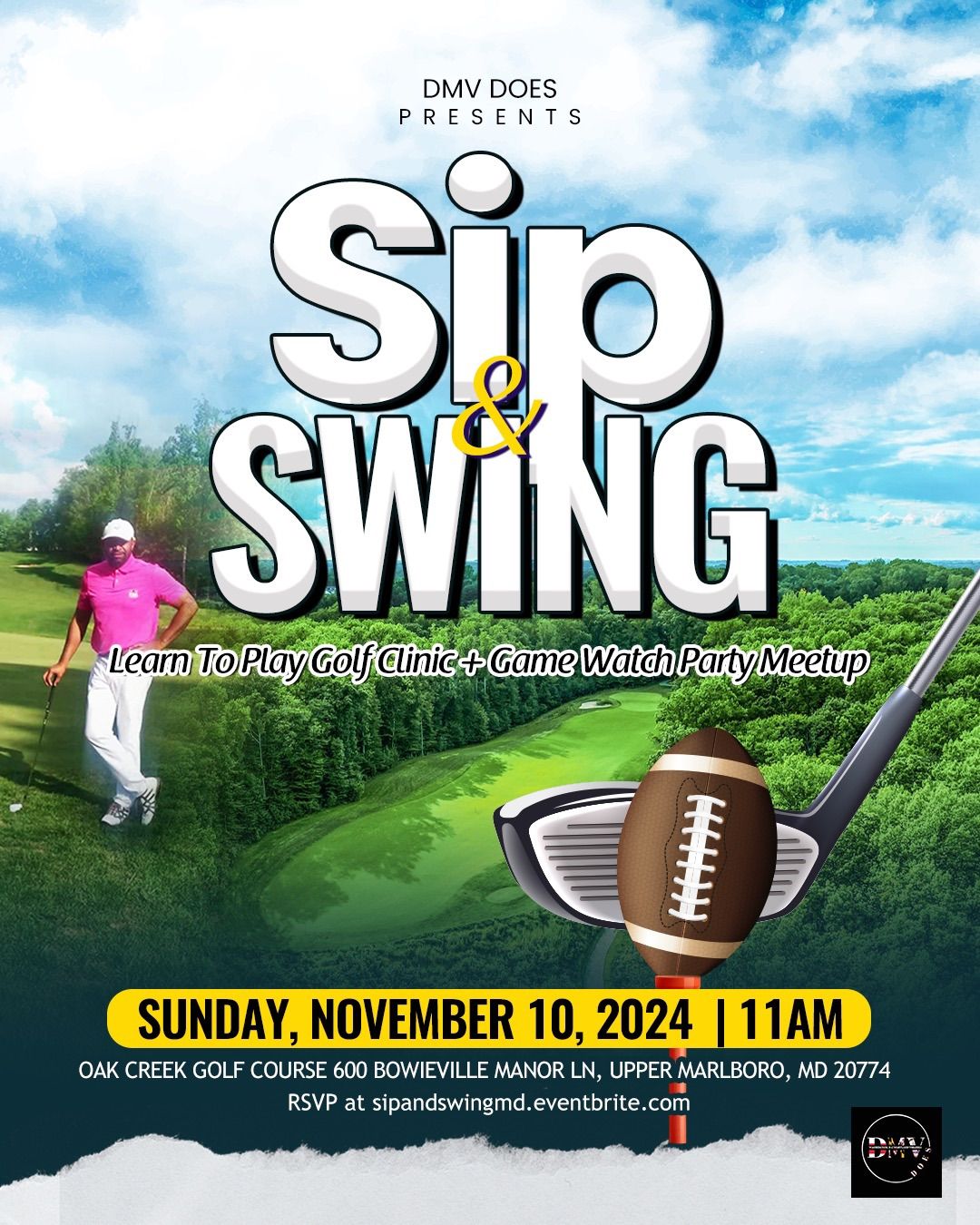 DMV Does Sip & Swing + Football Watch Party Meetup 