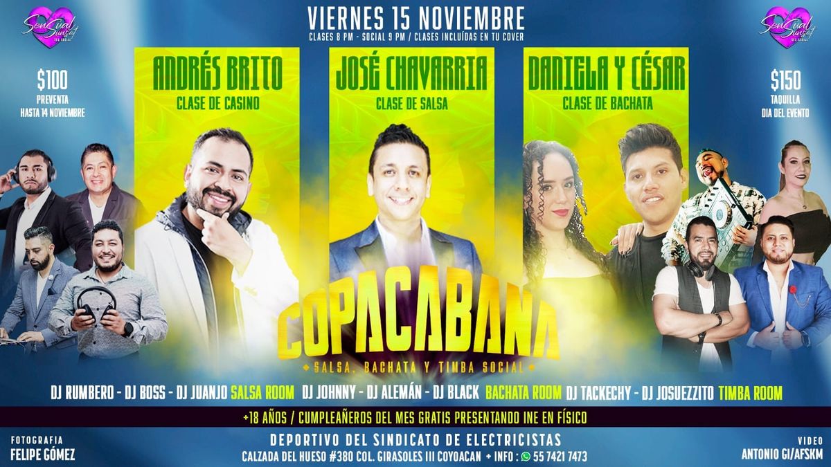 Copacabana salsa, bachata y timba social - noviembre \ud83c\udf83\u2728