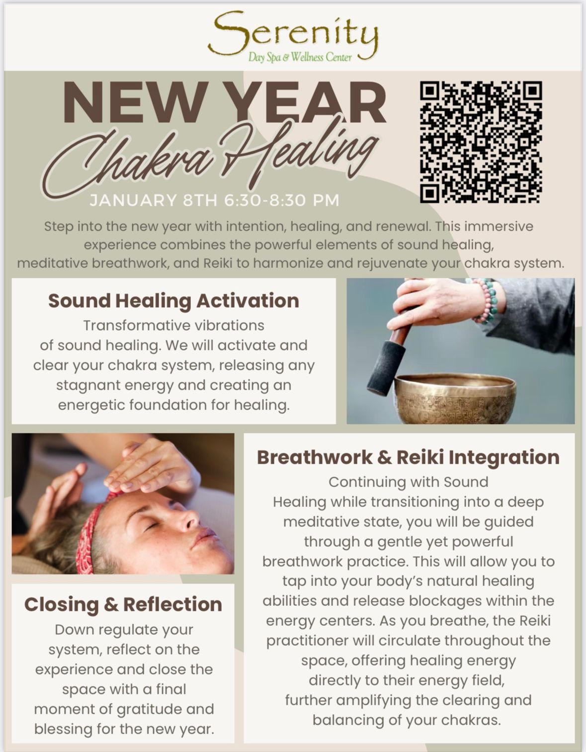 Sound, Reiki & Breathwork Event at Serenity Day Spa & Wellness Center