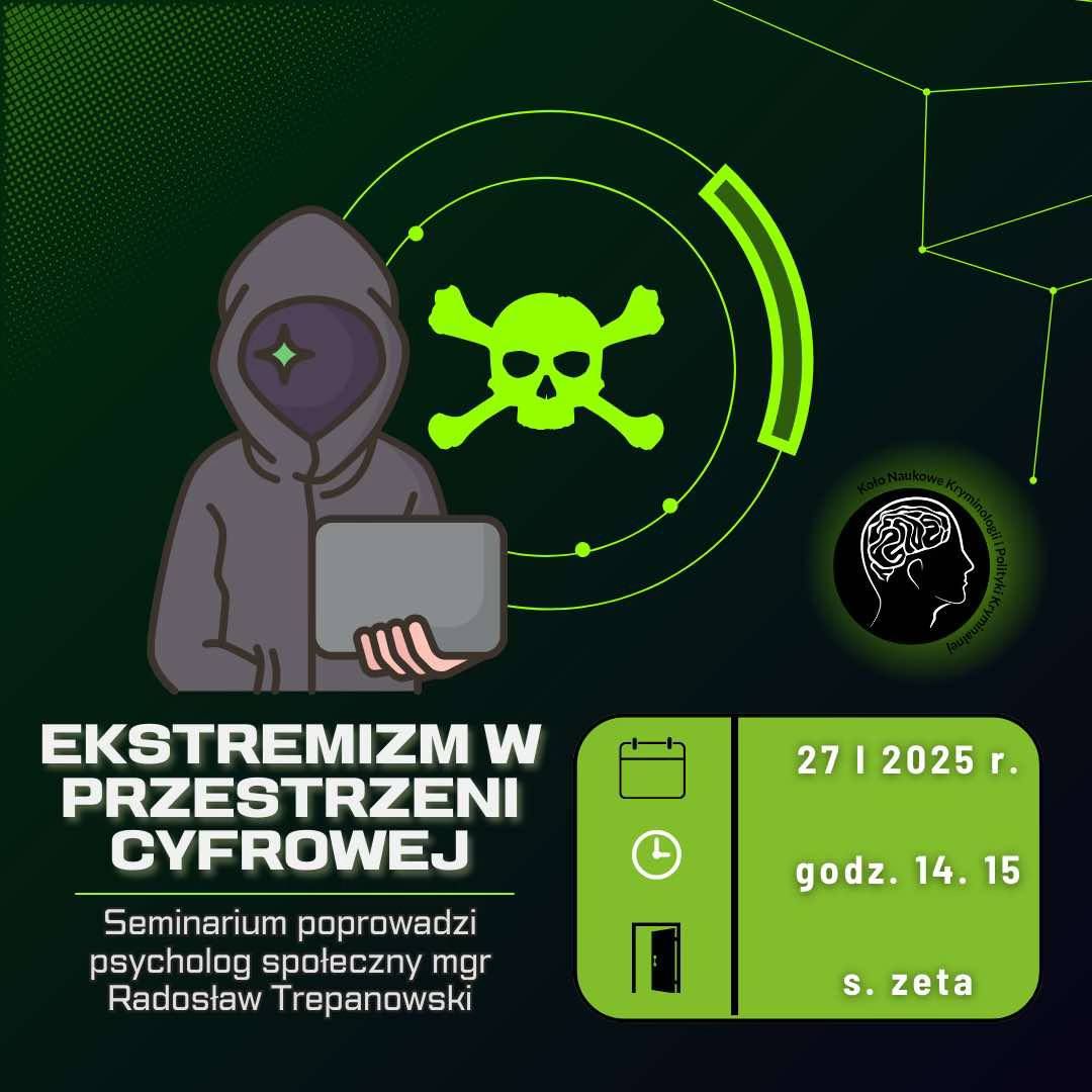 Seminarium mgr psychologii Rados\u0142awa Trepanowskiego, pt. "Ekstremizm w przestrzeni cyfrowej"