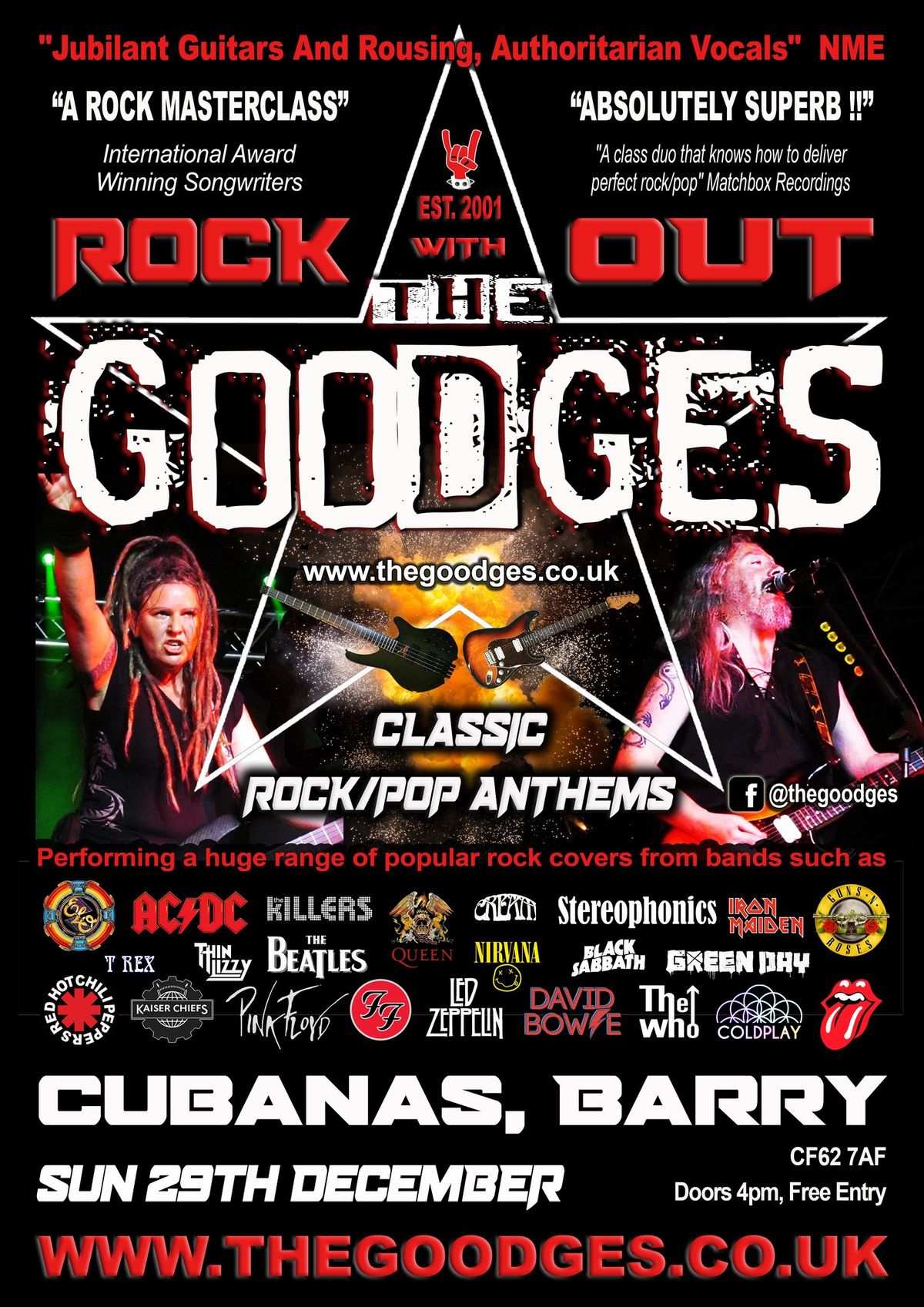 The Goodges Rock Out @ Cubanas, Barry. CF62 7AF.