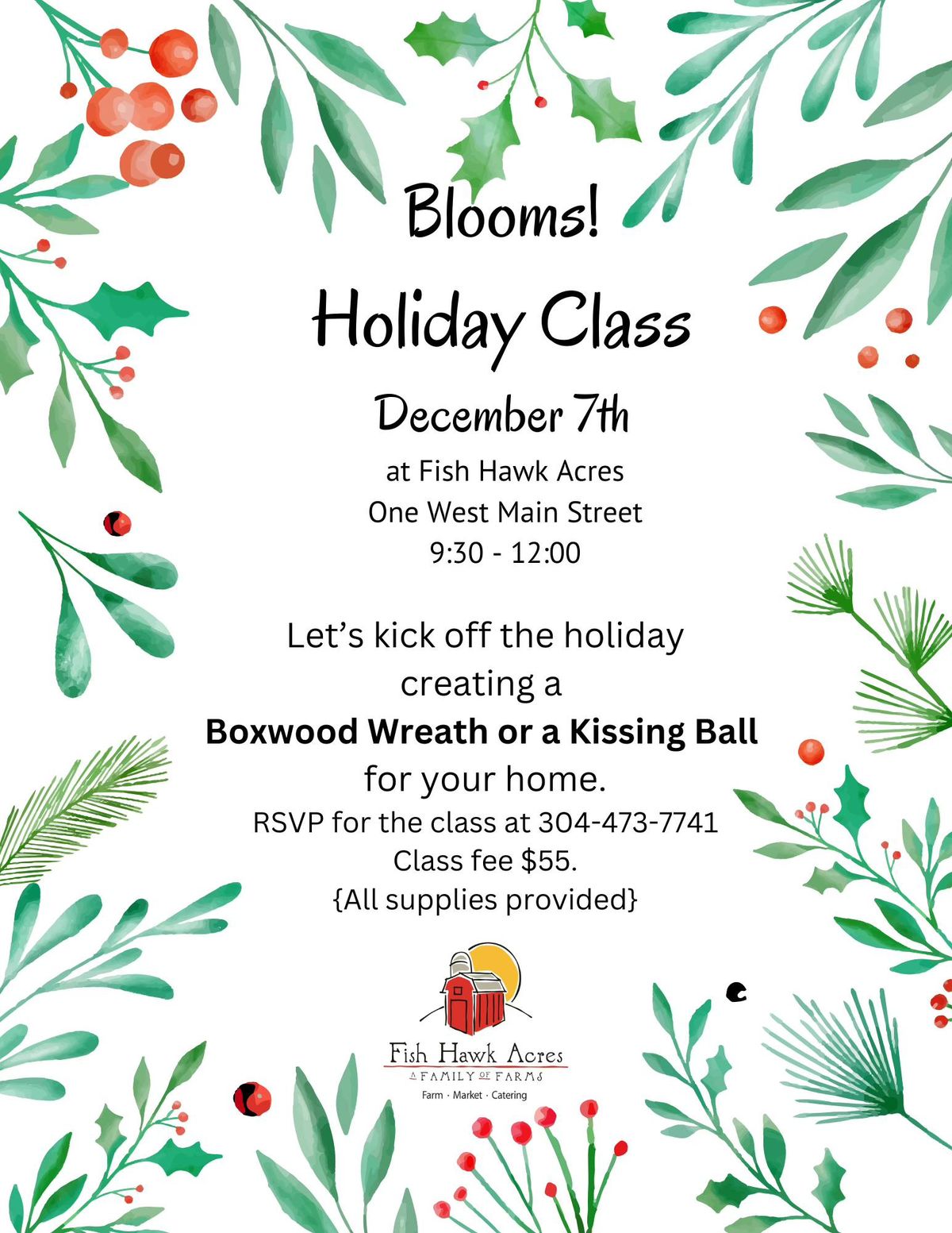 Holiday Class by Blooms by Juliette 