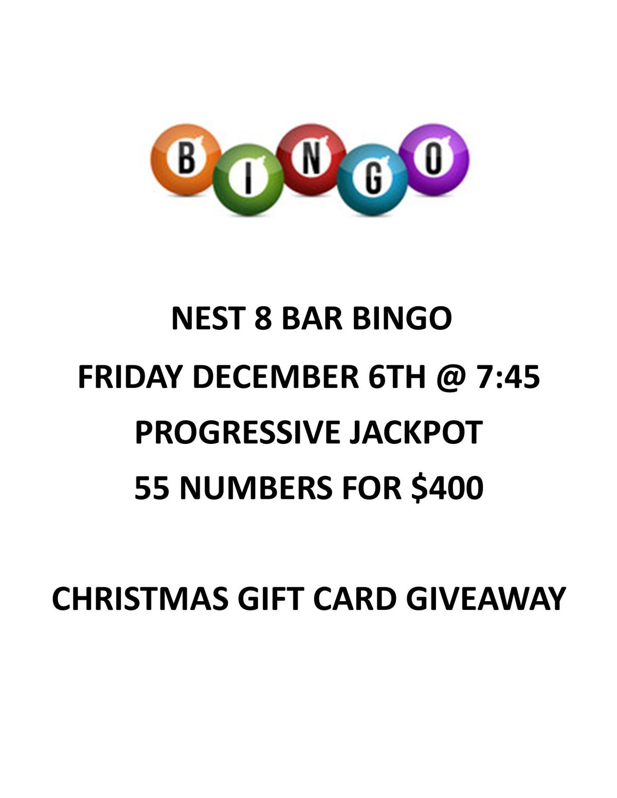 Bar Bingo & Gift Card Giveaway