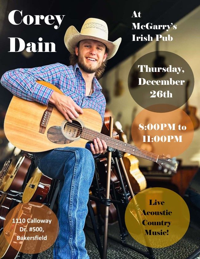 Corey Dain (Acoustic) at McGarry's Irish Pub