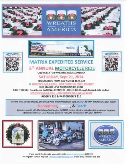 Wreaths Accross America Ride by Matrix Expedited Service 