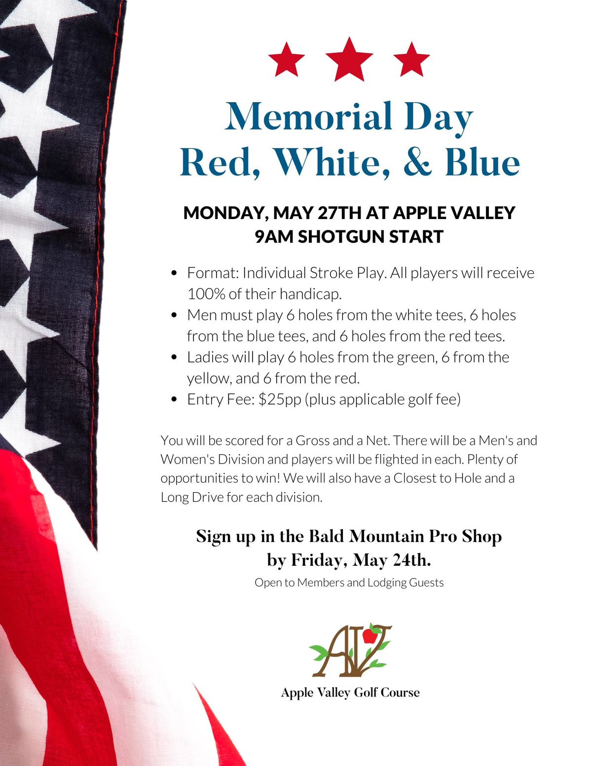 Memorial Day Red, White, & Blue Golf Tournament
