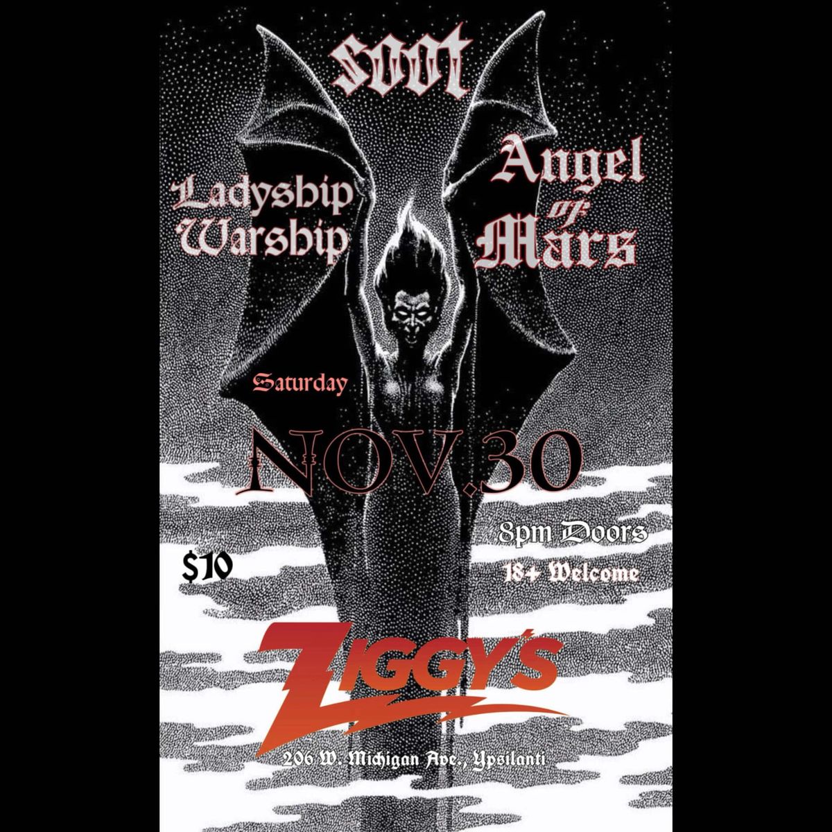 Angel Of Mars \/\/ Ladyship Warship \/\/ SOOT at Ziggy\u2019s!