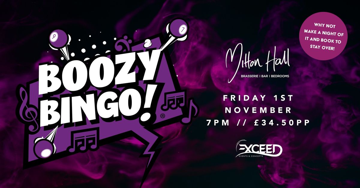 Boozy Bingo at Mitton Hall