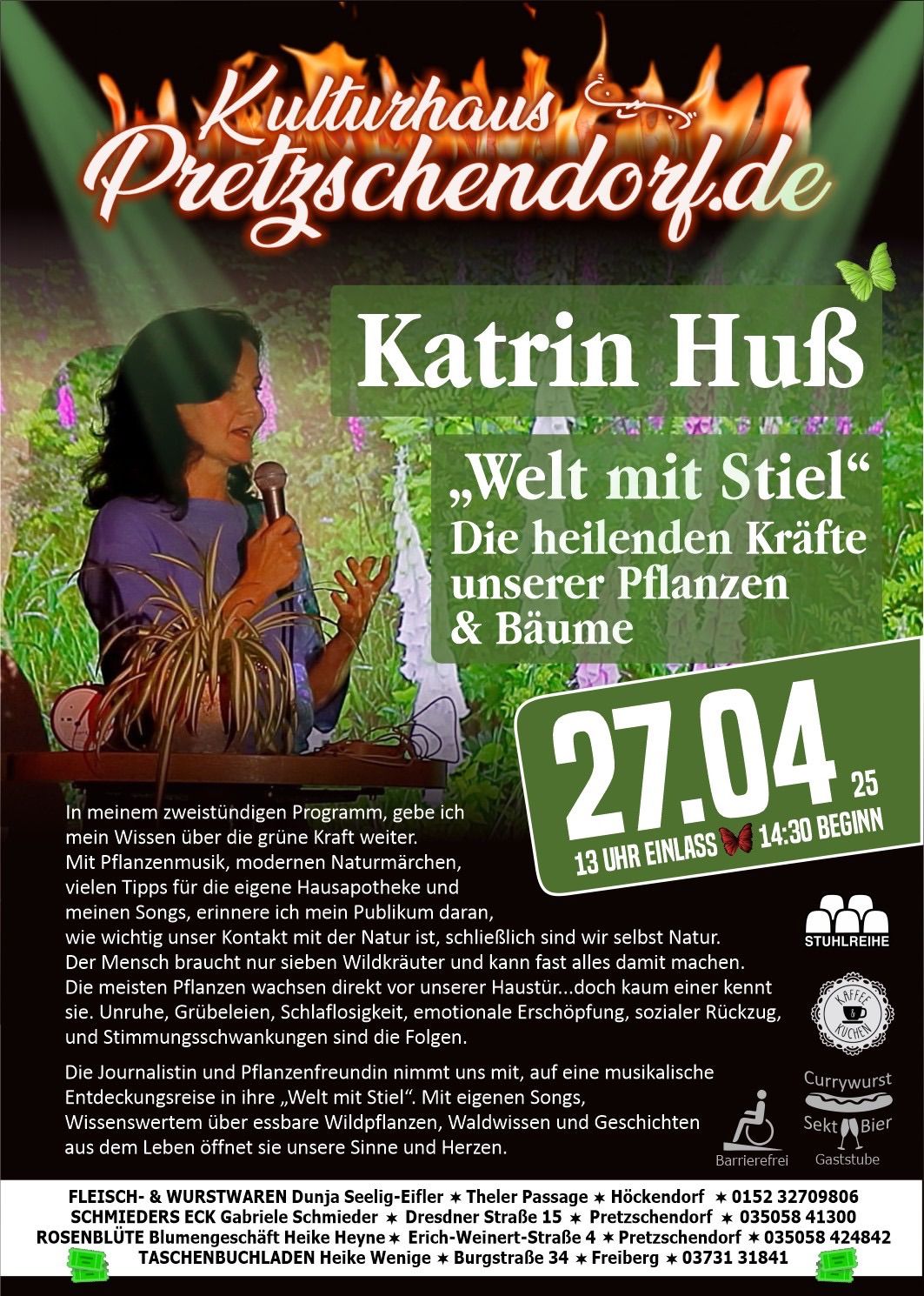 Katrin Hu\u00df \u201eWelt mit Stiel\u201c am 27.04.2025 im Kulturhaus Pretzschendorf 