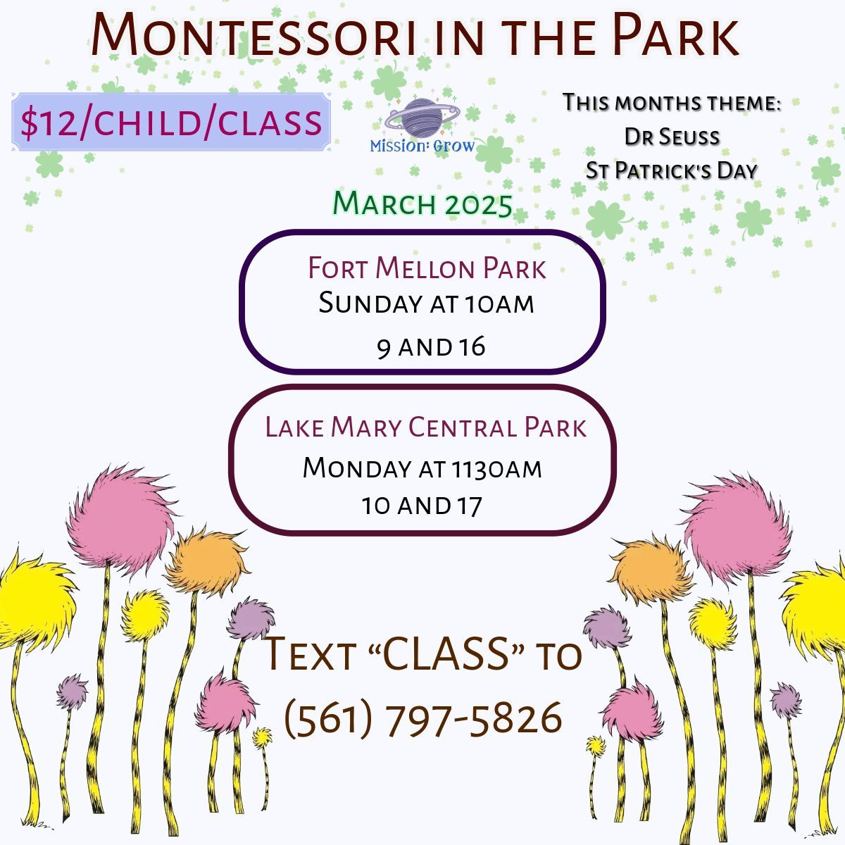 March Montessori In The Park - Sensory Class 