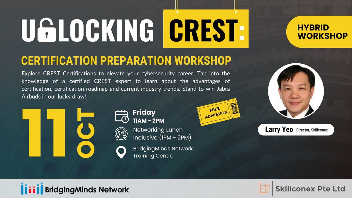 Unlocking CREST: Certification Preparation Workshop with FREE Lunch