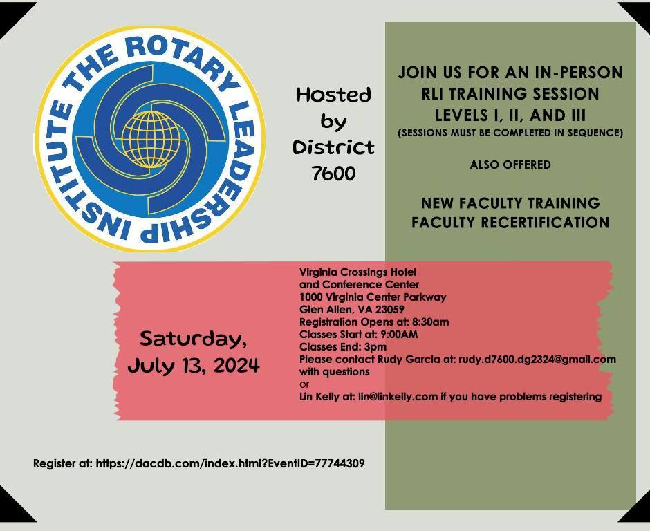 Join Mid-Atlantic RLI - Rotary Leadership Institute for faculty training