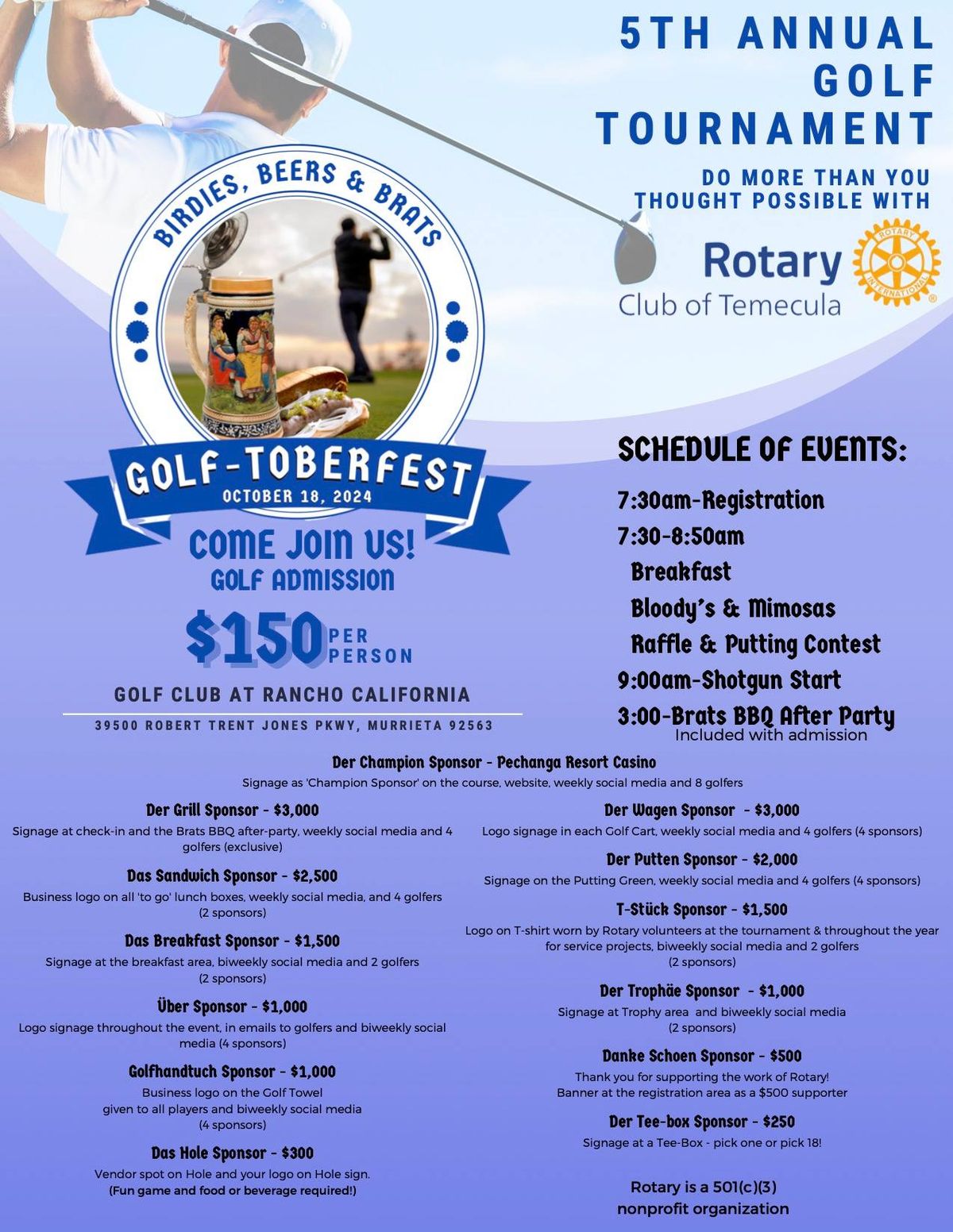 Temecula Rotary Golf-toberfest