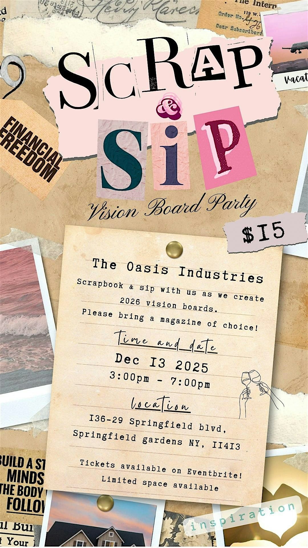 Scrap & Sip Vision Board Party\u2728