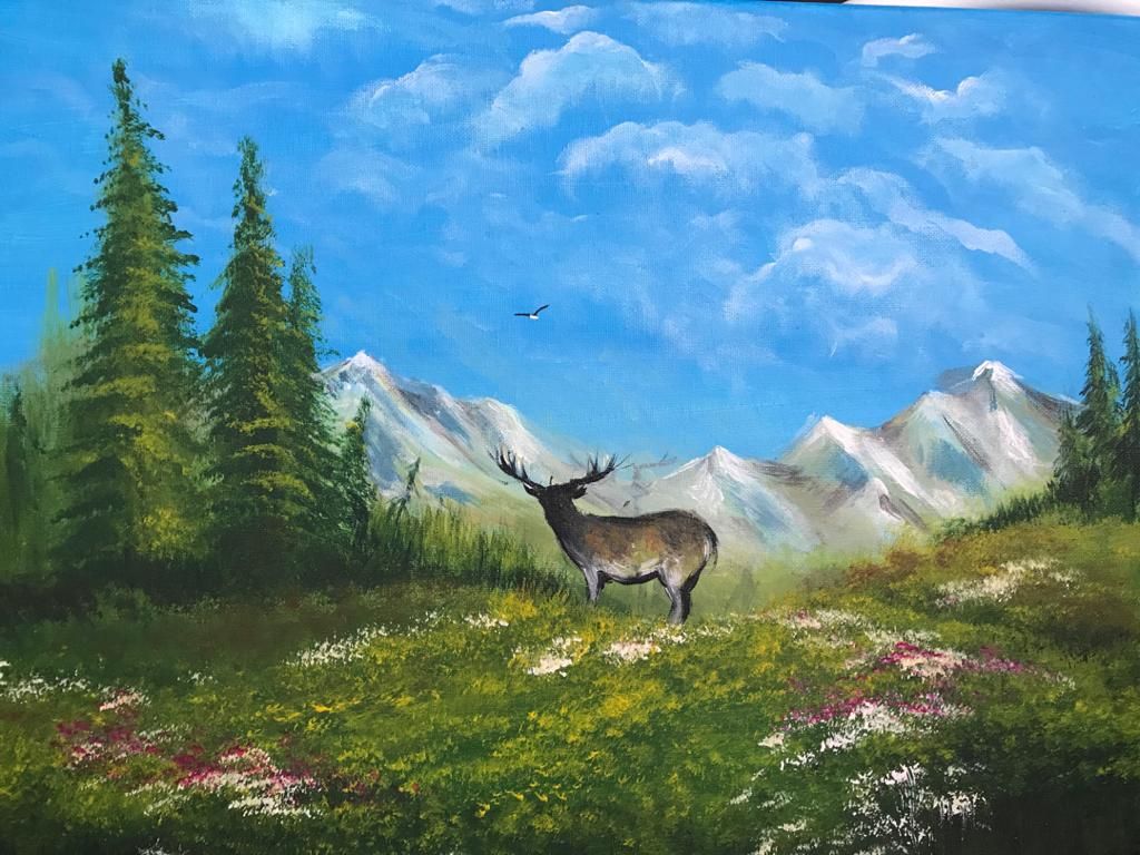 Sip & Paint Sat Arvo 3pm: Bob Ross Mountain Deer!?