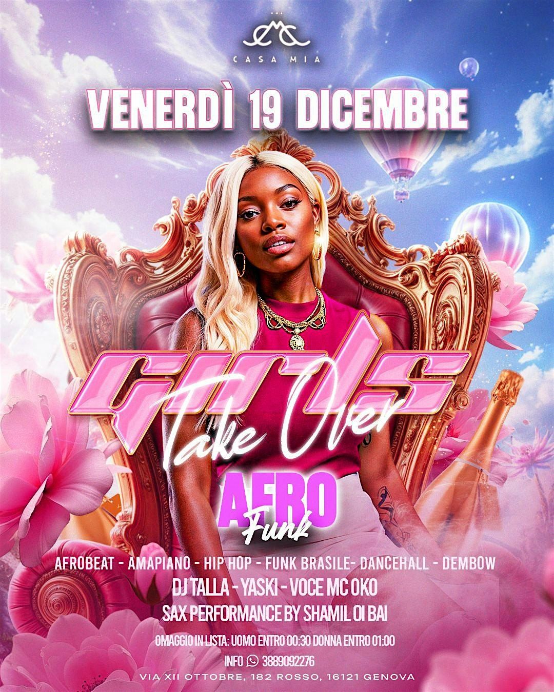 Afro Frunk Venerd\u00ec 19 Dicembre Casa Mia Club