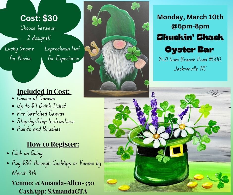 March Paint & Sip at Shuckin' Shack 