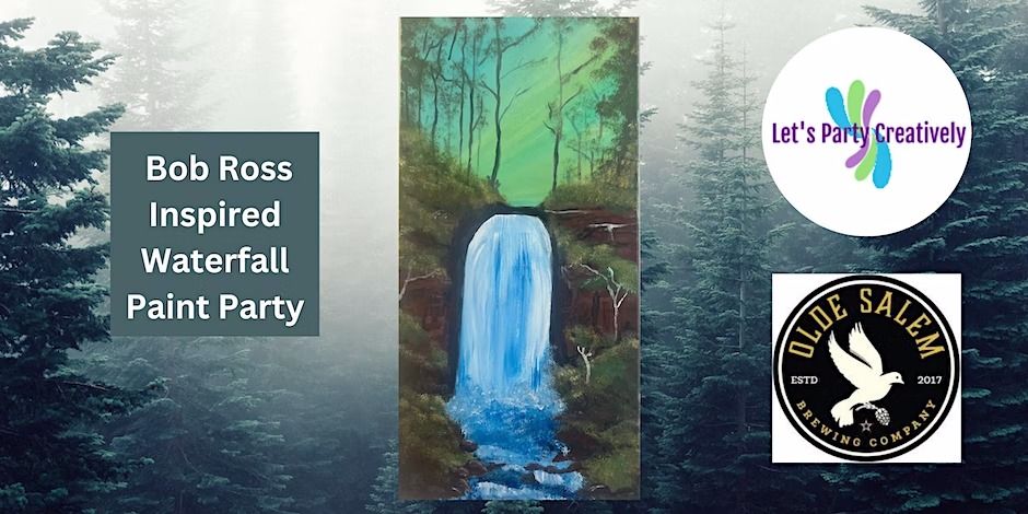 Bob Ross Inspired Waterfall Paint Party