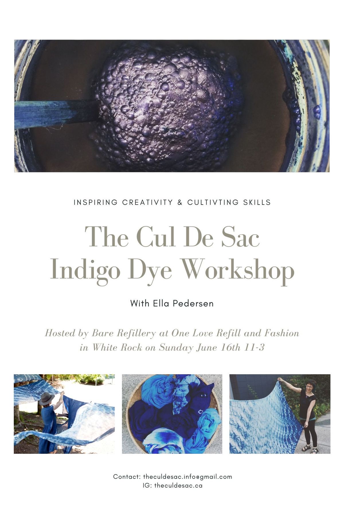 Indigo Dye Workshop with The Cul De Sac\/Ella Pedersen