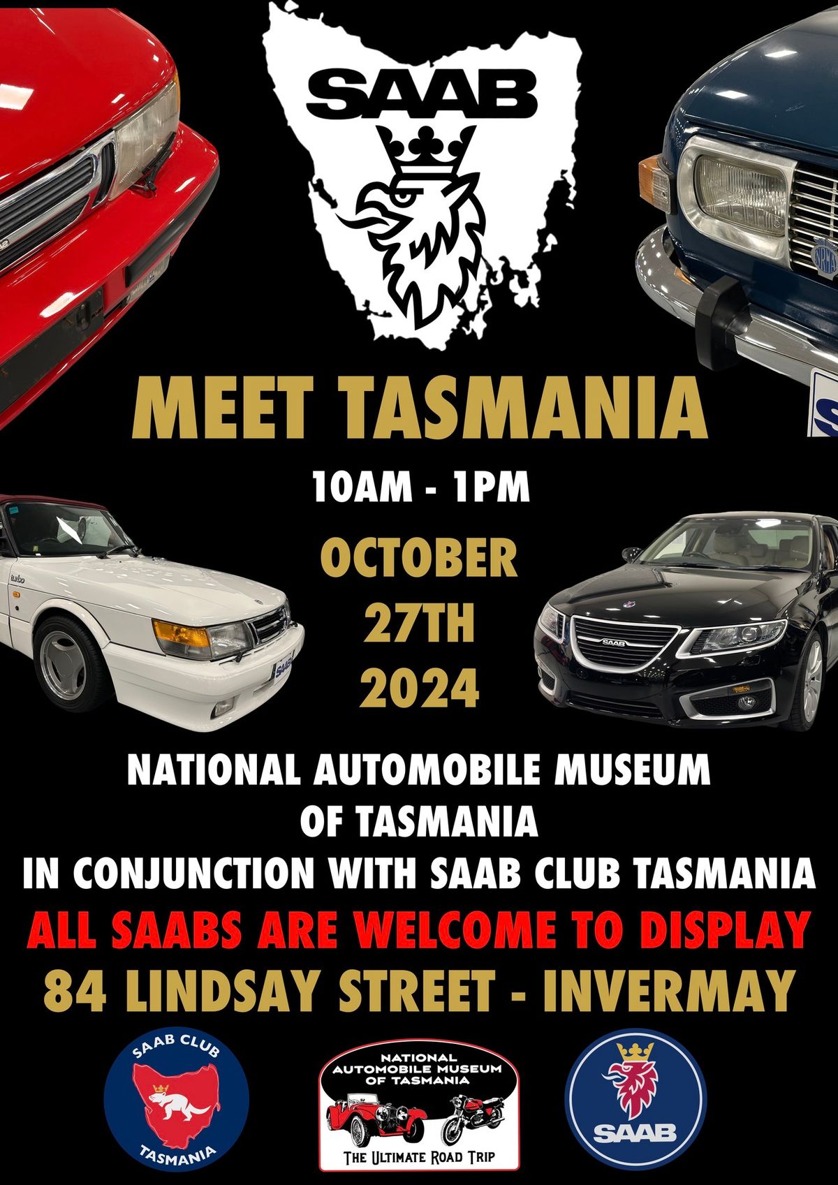 SAAB MEET at the NATIONAL AUTOMOBILE MUSEUM OF TASMANIA 