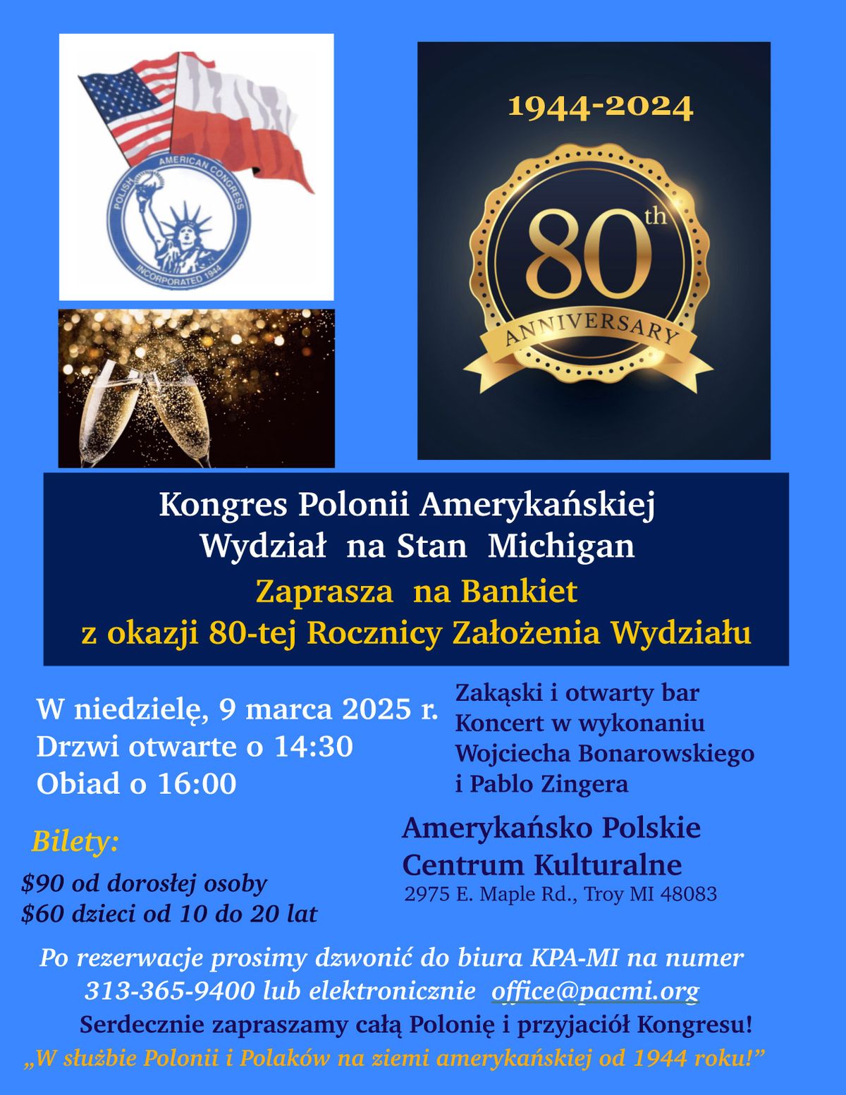 80th Anniversary Banquet of the Polish American Congress \u2013 Michigan Division