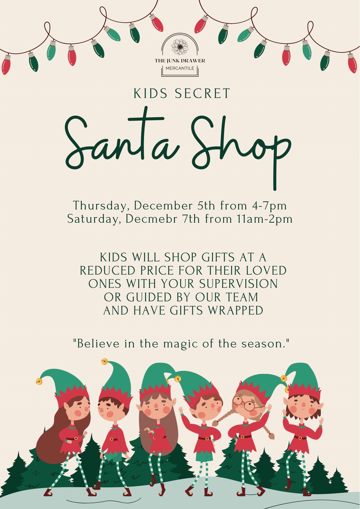 Kids Secret Santa Shop at The Junk Drawer Mercantile