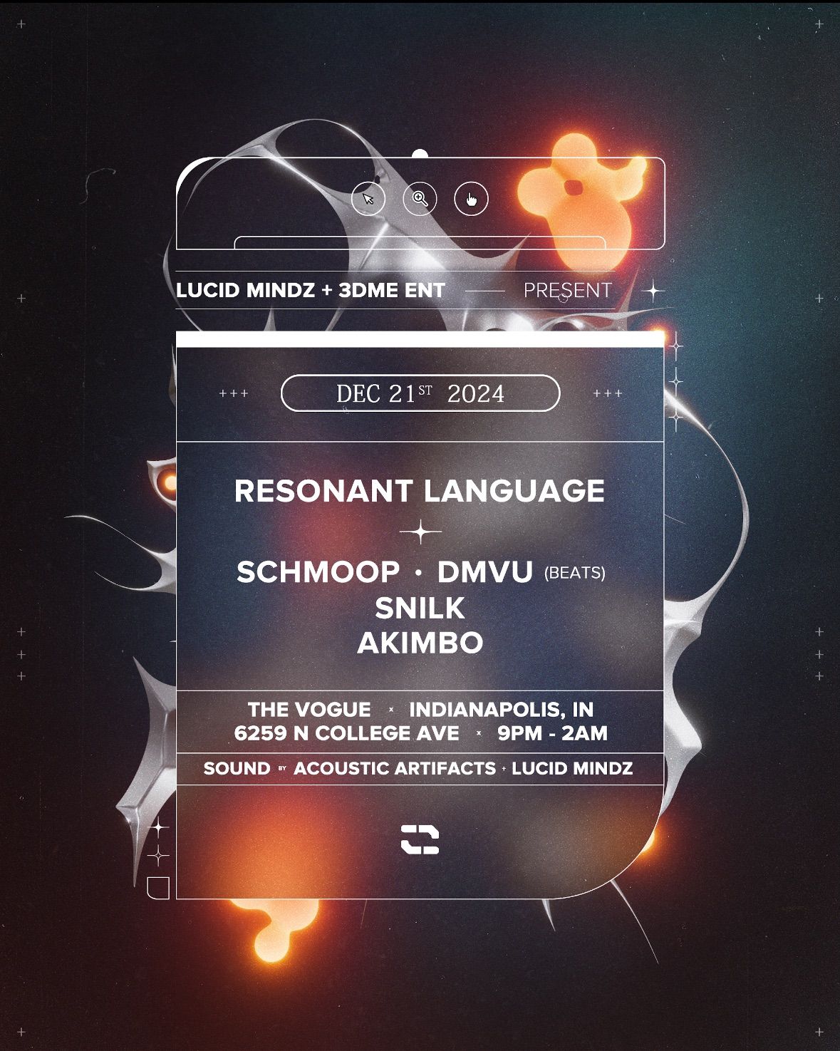 RESONANT LANGUAGE AT THE VOGUE || SCHMOOP, DMVU, SNILK, AKIMBO