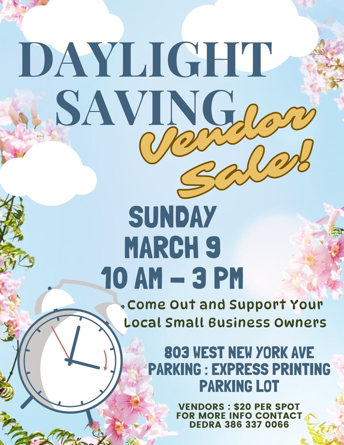 Daylight Savings Vendor Sale