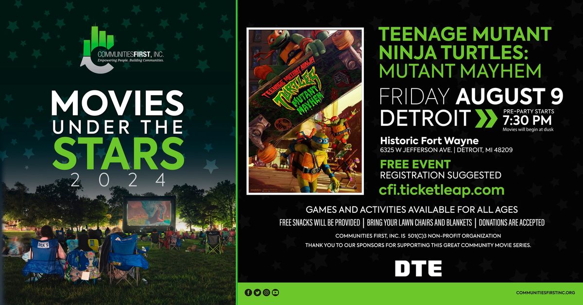 Detroit Movies Under the Stars Teenage Mutant Ninja Turtles