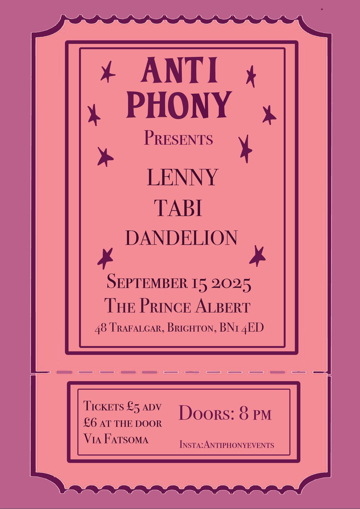 Antiphony Presents Lenny + Tabi + Dandelion 