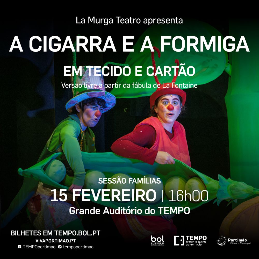 A cigarra e a formiga, em tecido e cart\u00e3o