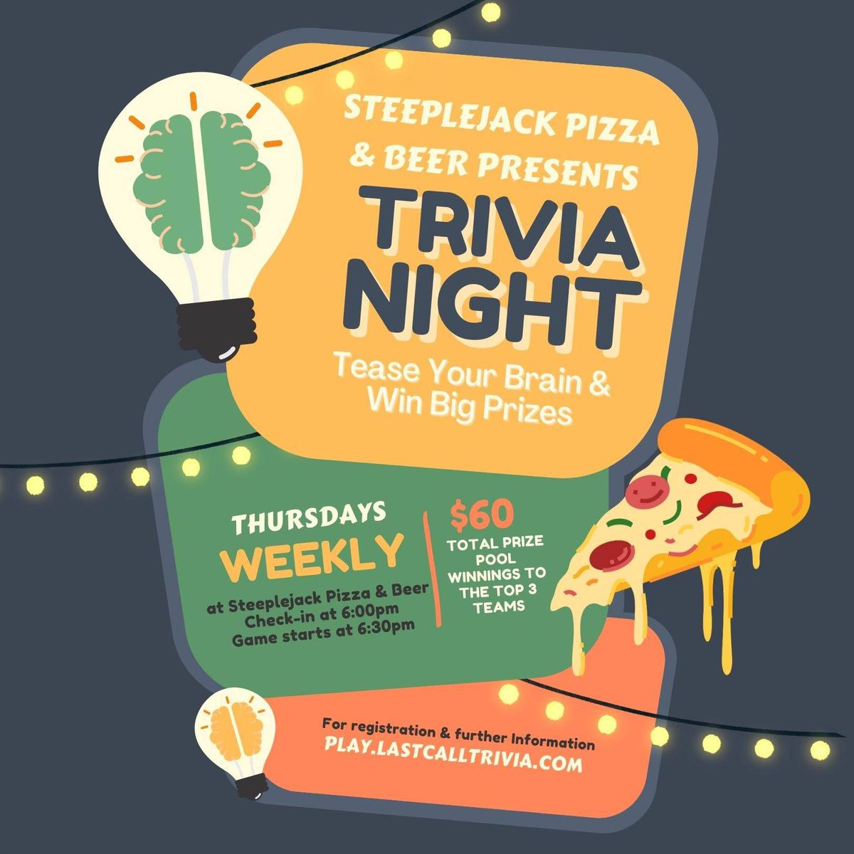 \ud83c\udf89 Join Us for an Epic Trivia Night at Steeplejack Pizza & Beer! \ud83c\udf55\ud83c\udf7a