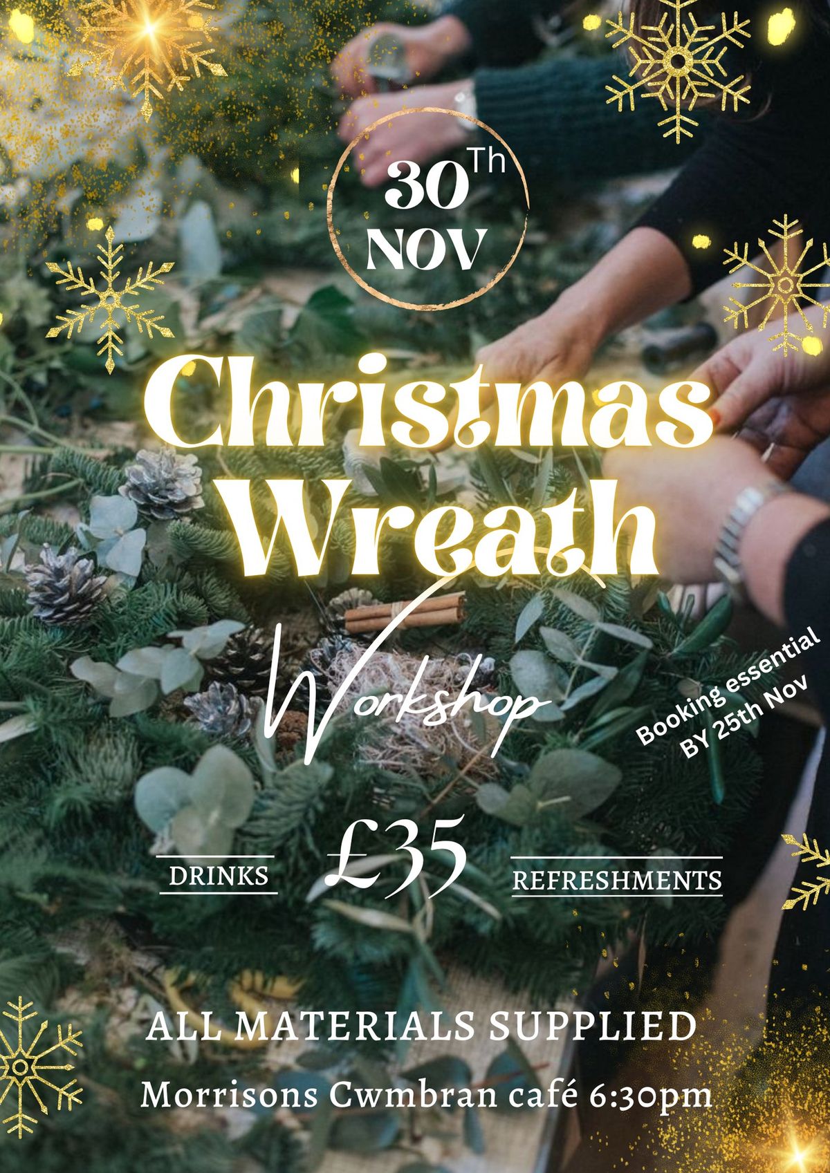 Christmas fresh wreath workshop