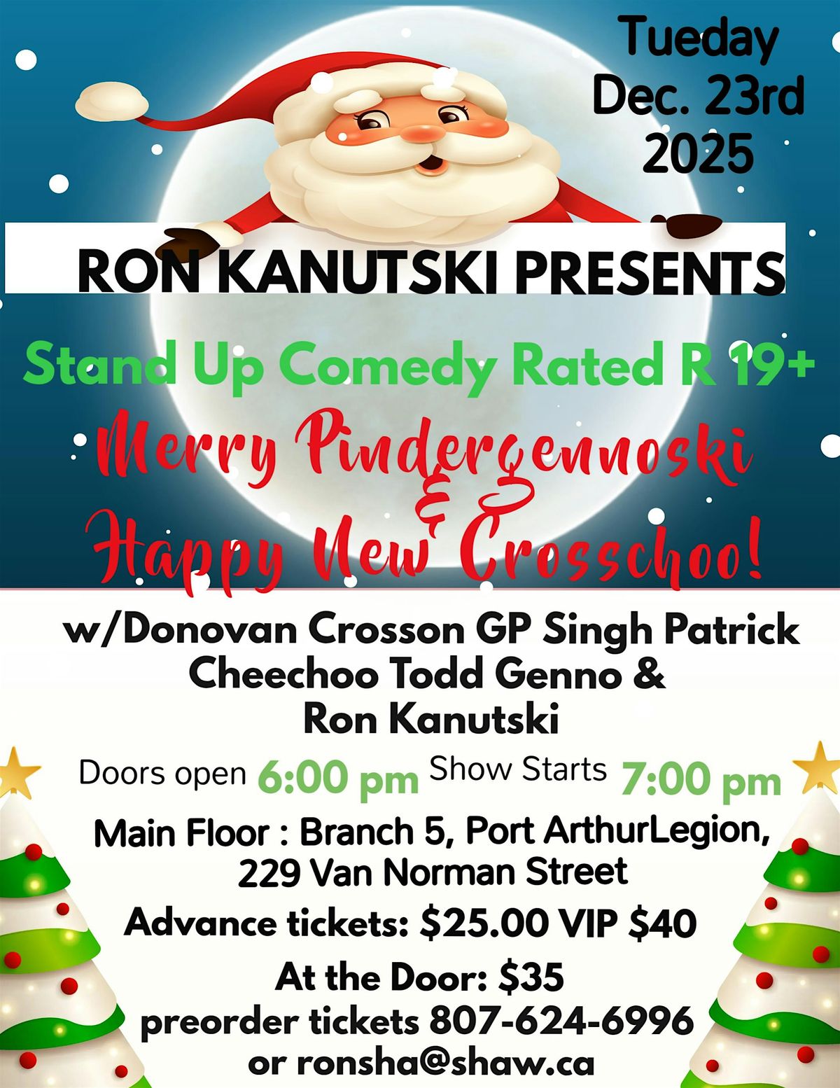 Merry Pindergennoski  Xmas Stand Up Comedy 19+