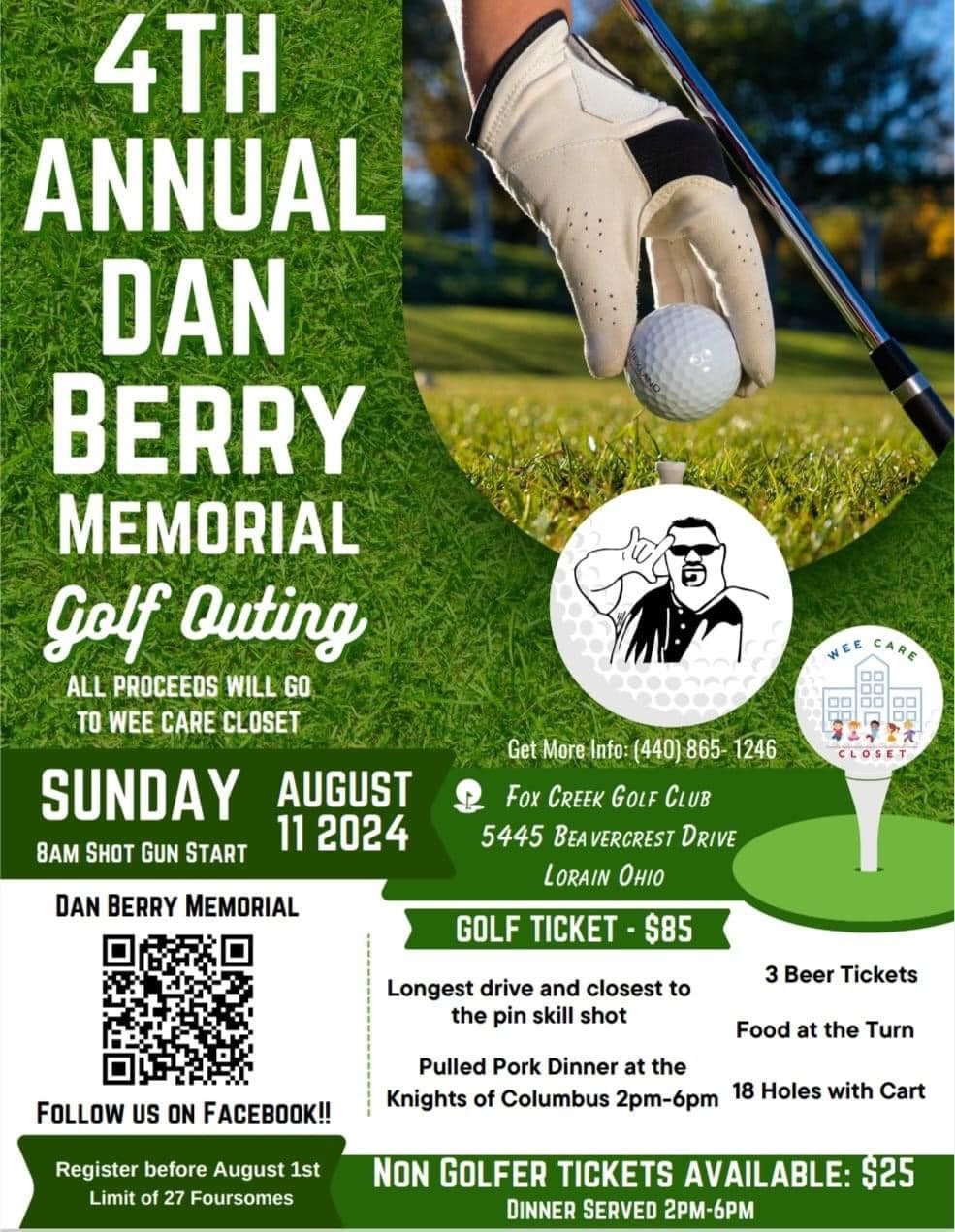 4th Annual Dan Berry Memorial Golf Outing, Dinner, and Raffle