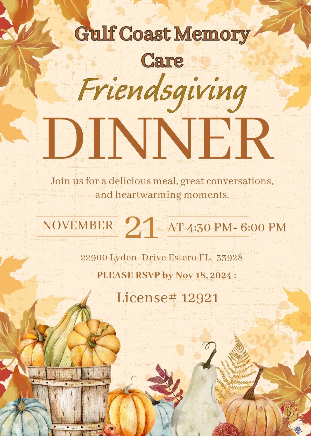 Gulf Coast Memory Care's Friendsgiving