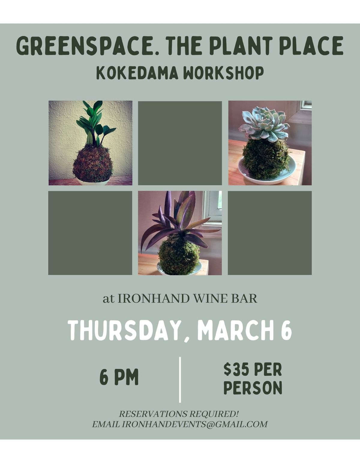 Greenspace. The Plant Place - Kokedama Workshop